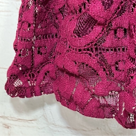 Free People Tunic Lace Tank Babydoll Dress Womens XS Maroon Lined - Picture 6 of 12